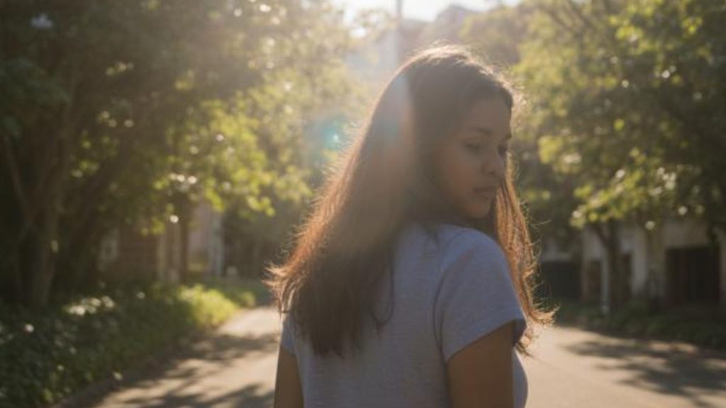 Femme pensive ressentant un blocage intérieur et une difficulté à avancer dans sa vie